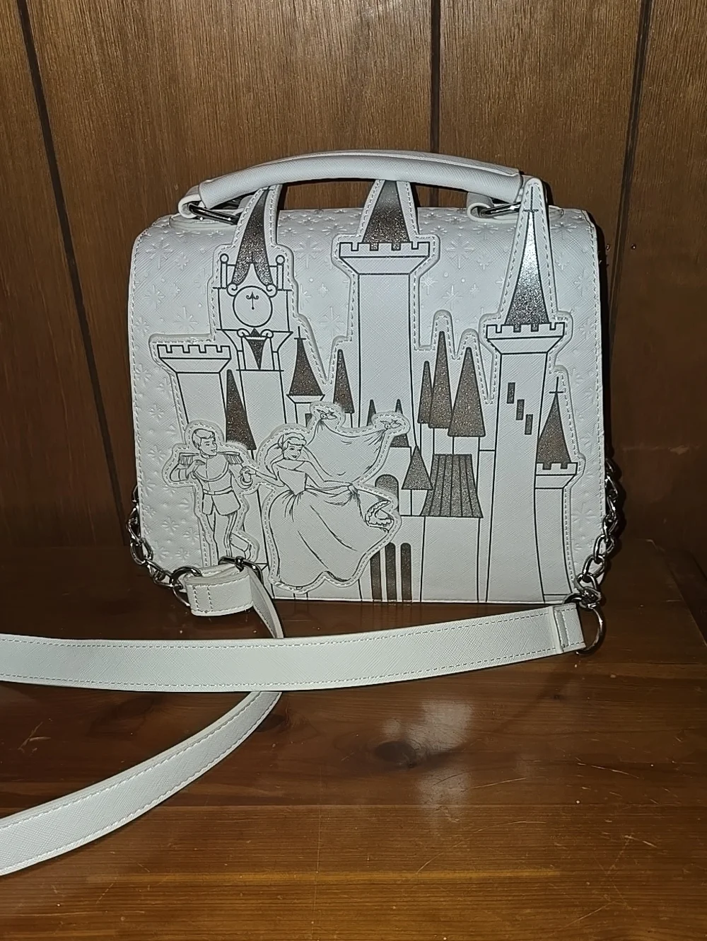 Cinderella Wedding Loungefly Print Top-Handle Crossbody Bag With Wallet